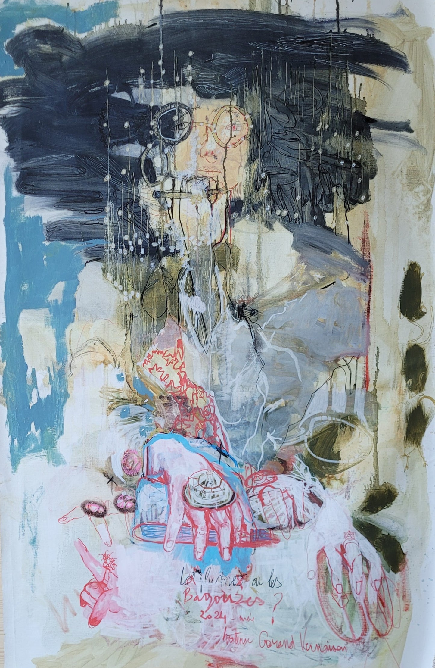 Oeuvre sur toile Originale - La Plume ou les bagouzes