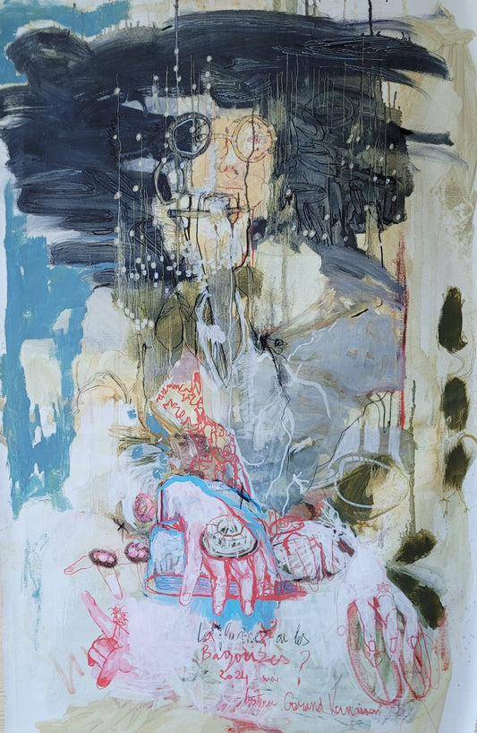 Oeuvre sur toile Originale - La Plume ou les bagouzes