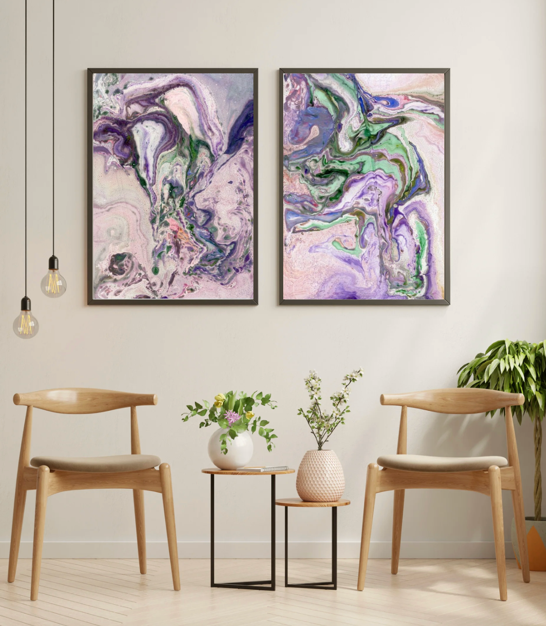 Diptyque - Radiographie d'une fleur - Purple -  Aluminium 80x60 cm