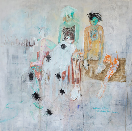 Oeuvre originale sur toile - L'adolescence et les Oursins